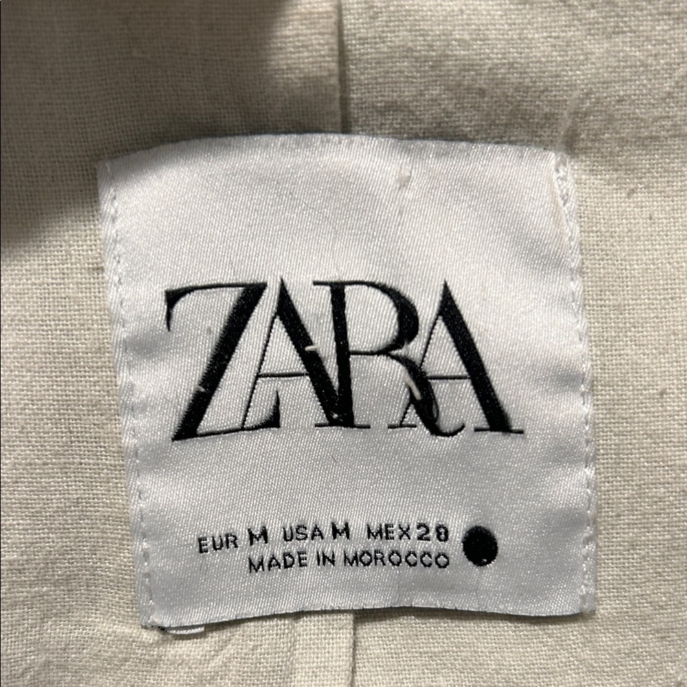 ZARA Cream Corduroy Shawl-Collar Blazer Jacket - Picture 3 of 8